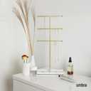 Umbra Trigem Hanging Jewelry Organizer Tiered Tabletop Free Standing Necklace Holder Display, White/Gold