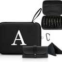 Personalized Initial Hard EVA Shell Sunglass Organizer Case Birthday Gifts for Women Men with Metal Carabiner