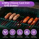 GS4 Grill Parts Cast Iron Grill Grates for Weber Genesis II E-410 S-410 E-435 S-435 Porcelain Flavorizer Bars Heat Deflector Genesis II LX E-440 S-440 for Weber 66041, 66033, 66796, 66089