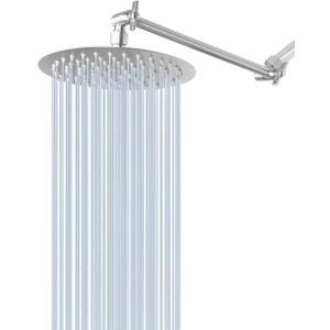 NearMoon Rain Shower Head with 11'' Adjustable Arm, High Pressure Stainless Steel Rainfall Shower, Ultra-Thin Design - Pressure Boosting (8 Inch, Nickel)