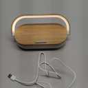 Nightstand Lamp with Wireless Charger,Unique Gifts for Women 4 in 1 Touch Bedside Lamp,Bluetooth Speaker Lamp,Portable Phone Holder,Dimmable LED Night Light Birthday Gifts for Her, Him, Mom,Dad (Wood)