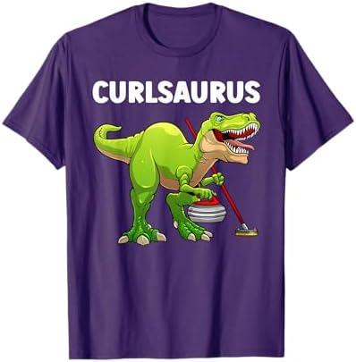 Funny Curling Art For Men Women Curler Curling Sport Lover T-Shirt (M, Purple)
