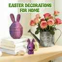 3D Printed Rabbit with Egg, Easter Basket Stuffers, Birthday Gifts for Kids and Adults, Party Favors (Reddish Blue)