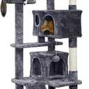 Yaheetech 54in Cat Tree Tower Condo Furniture Scratch Post for Kittens Pet House Play (Dark Gray)