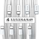 LISEN 60W C to Type C Charger Fast Charging [3.3ft/3Pack],USB-C to USB-C Cable 48 Strand Nylon Braided Colorful Compatible for Samsung Galaxy S23 S22, Android Auto USB to USB C Cable