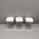OXO Good Grips 3-PC Small Square Short POP Container Set, 1.1 Quarts, White