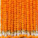 5 Pc 5 feet Long Marigold Garland for Decoration Long Strands Artificial Marigold Flowers | Indian Dcor for Pooja | Wedding | Christmas | Diwali Decor (Orange)