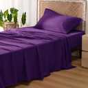 Bedsure Cooling Sheets Twin, Rayon Derived from Bamboo, Breathable & Soft Twin Sheets Set, Deep Pocket Up to 16 Inches, Hotel Luxury Silky Bedding for Hot Sleepers, Plum