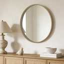 WallBeyond Round Wood Mirror 28" Circle Wall Mirror for Bathroom Round Wall Mirror for Wall Decor, Vanity, Entryway Living Room, Honey