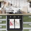 Christmas Westie Kitchen Towels Set - West Highland Terrier Gifts Waffle Decorative Dish Towels, Holiday Christmas Westie Dog Paw Tree Hand Towel for Kitchen Bathroom Decor, 16x24 Inch Set of 4