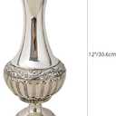 Decorative Vase, Elegant Metal Vase with Silver Finish for Artificial & Dried Flowers, Modern Table Centerpiece for Home & Weddings, 12''/30.6cm Tall