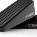 Strongest Home Heavy Duty Door Stopper Wedge (2 Black PCs) | Non-Slip Rubber and Metal Door Stop for Heavy Doors| Work on Wood, Tile, Carpet + 2 White Wall Protectors
