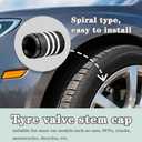 2 x QKWL 5PCS Valve Stem Caps, Metal with Plastic Lined Cover Strong and Durable, It Improves Safety and Stability, is Easy to Install, and is Suitable for Most Models (Black Flag)