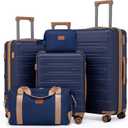 Cobens Luggage Sets 4 Pieces, Suitcase with Wheels, 20/24/28inch, Dark Blue