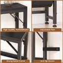 Asgolion 47.2'' Skinny Console Table with Power Outlet, 5.91" Behind Couch Table with Charging Station, Long Sofa Table, Narrow Entryway Table for Living Room, Foyer, Hallway, Black