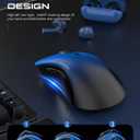 RAPIQUE Bluetooth Wireless Mouse - Dual Bluetooth & 2.4 GHz USB Receiver, Comfortable Grip, Quiet Clicks, Low Power - Multi-Device Compatibility for Laptop, MacBook, Computer, ipad(Gradient Blue)