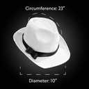 White Gangster Fedora Hat - One Size with Premium Fit Elastic Band