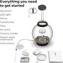 biOrb Classic 15 Acrylic 4-Gallon Aquarium with White LED Lights Modern Compact Tank for Tabletop or Desktop Display, Black-Trimmed Tank
