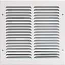 HVAC Premium 10'' x 8'' [Duct Opening] Flat Stamped Steel Return Air Grille - Sidewall and Ceiling - HVAC Vent Duct Cover - White [Outer Dimensions: 11.75''w X 9.75''h]