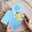 7 x Funny 13th Birthday Card for Teens | Goat & Stick Figure Theme with Teen Slang Humor, Hilarious Greeting Card for Boys & Girls, Fun Gag Gift with Envelope & Sticker
