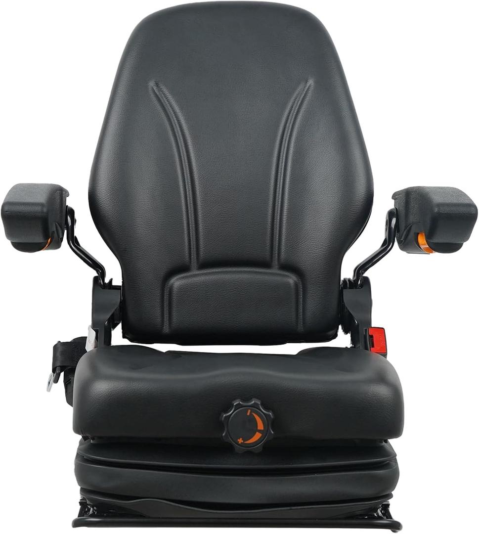 DSC Tractor Seats Made for Universal Tractor Suspension Seat with Adjustable Armrest, Document Bag, High Back Seat, Retractable Seat Belt, Low Profile with Seat Switch. TSKL10