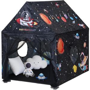 Kids Tent Black Space Play Tent for Boys,Large and Foldable Kids Playhouse with Windows, Portable and Lightweight Play Tents Indoor&Outdoor for Gift