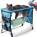 Senior & Older Pet Grooming Support Table, Hammock-Style Grooming Station for Elderly Dogs/Cats with Hind Leg Weakness, Nail Trimming, Bathing & Care, Foldable Aluminum Frame, No Hook Needed, 20 lbs