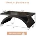 HSH 47" Modern Rectangle Wood Coffee Table for Living Room, Black Oak