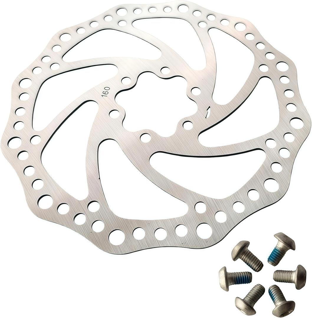 160mm Disc Brake Rotor Stainless Steel Bike Disc Brake Rotor with 6 Bolts Fit for fit Mountain Road Bikes MTB BMX