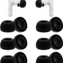 Replacement Ear Tips for AirPods Pro 3 Earbuds, Silicone Earbuds Tips Compatible with AirPods Pro 3rd Generation 2025, 6 Pairs Black (Medium)