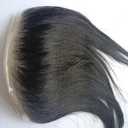 Mens Toupee Hair Piece for Men Frontal Forehead Hairpiece V-shape Natural Hairline Skin PU Around Hair Base Size 0.59x6.29 inch Natural Black