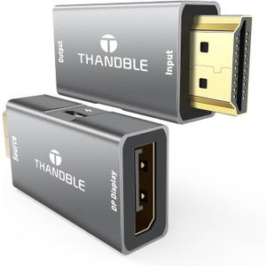 HDMI to DisplayPort Adapter 4K 60Hz, HDMI Souce to Display Port Monitor Converter, HD Male Compatible with Laptops, Graphics Cards, PS5, AMD,NVIDIA-1 Pack