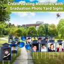 13 Pcs 13 x 8 Inch Glitter K-12 Graduation Photo Yard Signs with Stakes, Class of 2026 Graduation Decoration Party Supplies for Preschool Kindergarten Elementary High School Grade Outdoor(Black Blue)