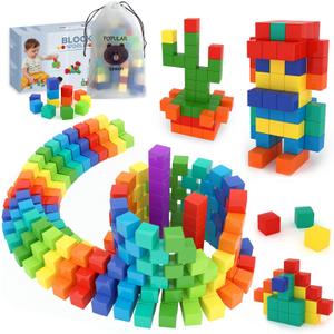 BananMelonBM 200 PCS Magnetic Blocks - Rainbow Magnetic Cubes Building Toys for Kids Ages 3-5 4-8, STEM Learning Preschool Educational Sensory Magnet Toys for Boys Girls