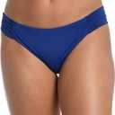 AMAVI Side Shirred Hipster Bikini Swimsuit Bottom (Medium, Cobalt)