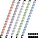 Stylus Pen for Touchscreen,5 PCS Stylus,2-in-1 Stylus Pen for iPad, High Sensitivity Precision Suitable for Touch Screens of iPhone/ipad/Android Tablet(Silver/Blue/Rose Gold/Purple/Light Green)
