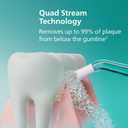 Philips Sonicare Cordless Power Flosser 3000 - Water Flosser with Innovative Quad Stream Technology, Oral Irrigator with 2 Flossing Modes and 3 Pressure Levels, IPX7 Waterproof, White, HX3826/21