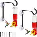 2 Pack Window Hummingbird Feeder with Strong Suction Cups Hangers Small Plastic Humming Birds Feeders for Outside, for Mom, Dad, Bird Lovers