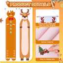 2 x 2 Pcs Christmas Door Banner Decorations Canvas Hanging Banner 36 x 7 inch Large Enamel Pin Display Porch Sign Xmas Brooch Holder for Home Office Front Door Garage Wall Hanging Decor(Elk)