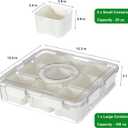 Taiuloo Divided Serving Tray with Airtight Lid and Handle, 9 Compartment Snackle Box Container, Portable Snack Platters, Clear Fridge Organizer & Food Storage for Veggie, Fruit, Charcuterie, Nuts