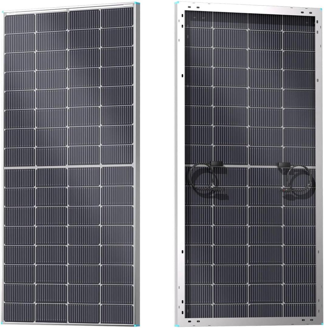 Renogy Bifacial Solar Panel 250W N-Type 16BB, 250 Watt Solar Panel 12V Double-Side 25% High-Efficiency, PV Module Power Charger for RV Marine Rooftop Farm Battery and Other Off-Grid Applications