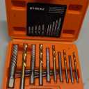 14Pcs Screw Extractor and Left Hand Drill Bits Set, Easy Out Screw Extractor Set, Broken Bolt Extractor Kit Bolt Remover, Reverse Cobalt HSS Steel Drill Bit for Remove Stripped Screws and Broken Bolts