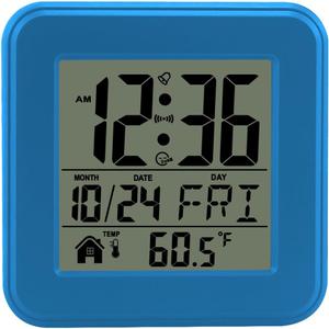 jomparis Small Digital Alarm Clock Battery Operated with Backlight for Bedroom Kids Room-Blue