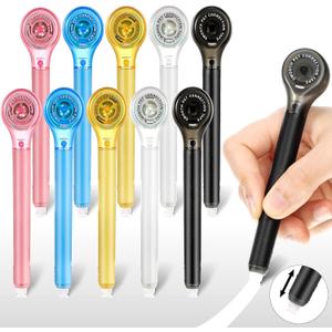 10 Pack Correction Tape Pen Correctional Ink Tape Push Pull Protective, Easy to Use Applicator for School Office Supplies, 0.2 x 236 Inch (Bright Color)