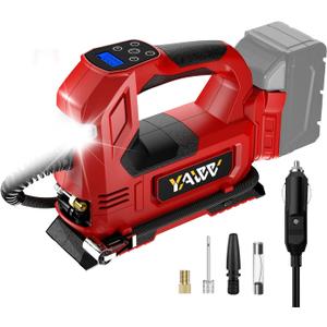 Cordless Tire Inflator Air Compressor for Milwaukee M18 Battery, 160PSI Portable LED Light Handheld Air Pump with Digital Pressure Gauge for Cars Motorcycles Bikes Sport Balls(Battery Not Included)