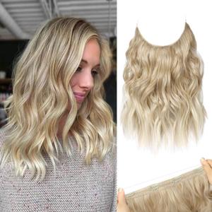 REECHO Invisible Wire Hair Extensions with Thinner Softer Lace Weft (Dark Blonde with Light Blonde Ends, 12 Inch (Pack of 1)) REECHO Invisible Wire Hair Extensions with Thinner Softer Lace Weft (Dark Blonde with Light Blonde Ends, 12 Inch (Pack of 1))
