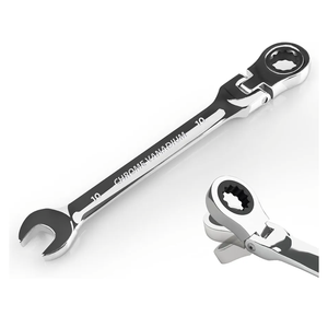 Egofine 10mm Ratchet Wrench Flex Head, Ratcheting Combination Wrench Metric, Industrial Grade Gear Spanner with 12 Point Box End, 72-Teeth Ratchet, Chrome Vanadium Steel