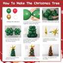 Christmas Tree Balloon Arch Kit Christmas Party Decorations Supplies, Balloon Christmas Tree Kit with Gold Red Green Balloons, Garland