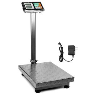 QWORK Foldable 600LB Weight Computing Postal Scale, Floor Platform Digital Scale, Accurate Warehouse Large Shipping Mailing LB/KG Calculator