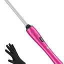 FARERY Small Curling Wand, 3/8 Inch Curling Iron for Short & Long Hair, Ceramic Small Barrel Curling Iron with Argan Oil & Keratin Infused, 30s Fast Heat Up, 12 Adjustable Temperature, Glove Included